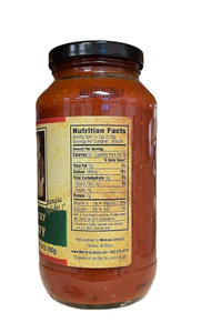 Side of glass jar with nutrition facts. Side of glass jar with nutrition facts.