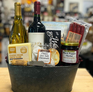 a tin basket containing the contents of the basket. full content list in product description