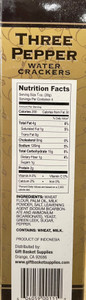 Side of box with nutrition facts and ingredients.