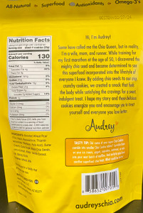 Back of bag with nutrition facts and ingredients. Back of bag with nutrition facts and ingredients.