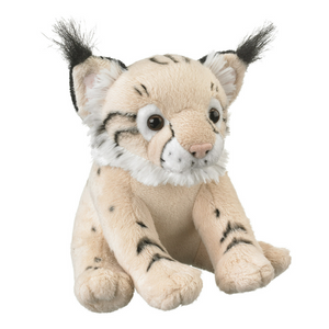 Soft plush light tan baby bobcat