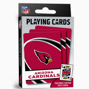 White, red and black rectangular box with the Arizona Cardinals logo
