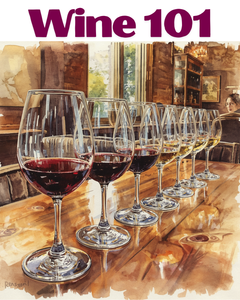 Row of wine glasses on bar top