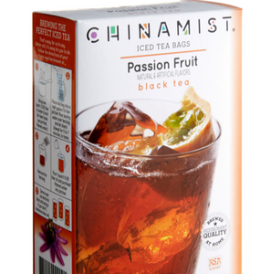 White box with image of glass of iced tea