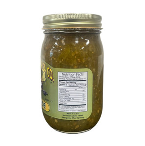side of the salsa jar showing the nutrition label