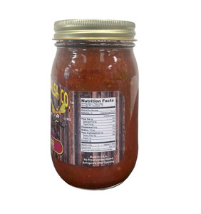 side of the salsa jar showing the nutrition label