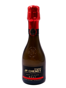 black glass wine bottle with black and red label and red foil