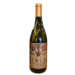 Wine bottle with Winery 1912 front label in copper and black