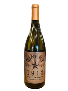 Wine bottle with Winery 1912 front label in copper and black