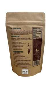 Back of bag with ingredients and cooking directions.
