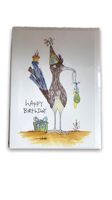 "Happy Birthday" with a roadrunner. "Happy Birthday" with a roadrunner.