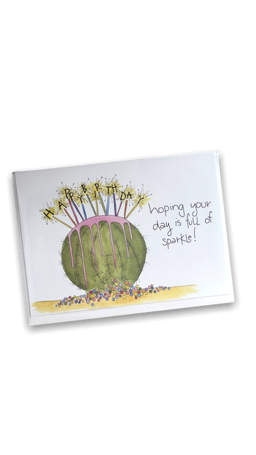 "Happy Birthday" on a cactus "Happy Birthday" on a cactus