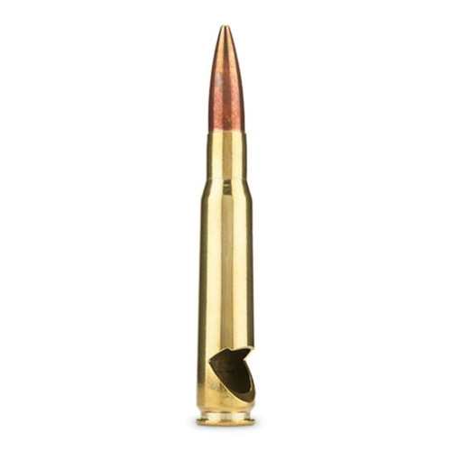 Brass bullet shaped bottle opener