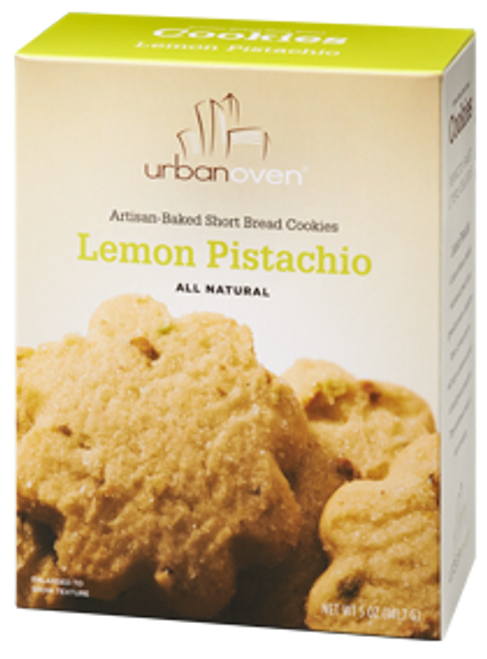 Cream and yellow box containing cookies.