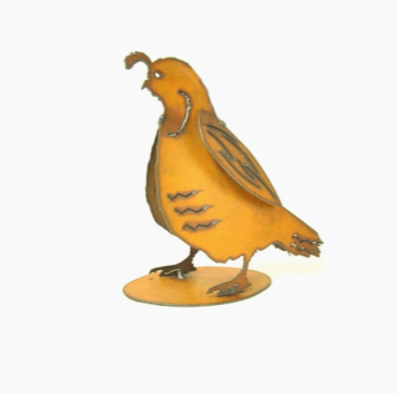 Rustic iron, sanding figure in the shape of a quail