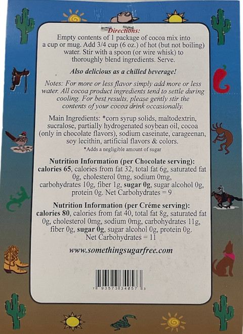 Back of cardboard with directions, notes, ingredients, and nutrition information.