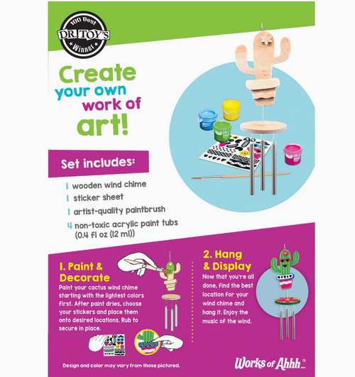 Back label of box listing contents and instructions