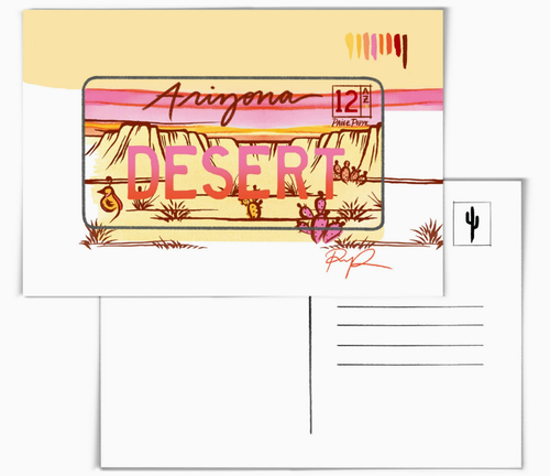 "Desert" Arizona License Plate Postcard