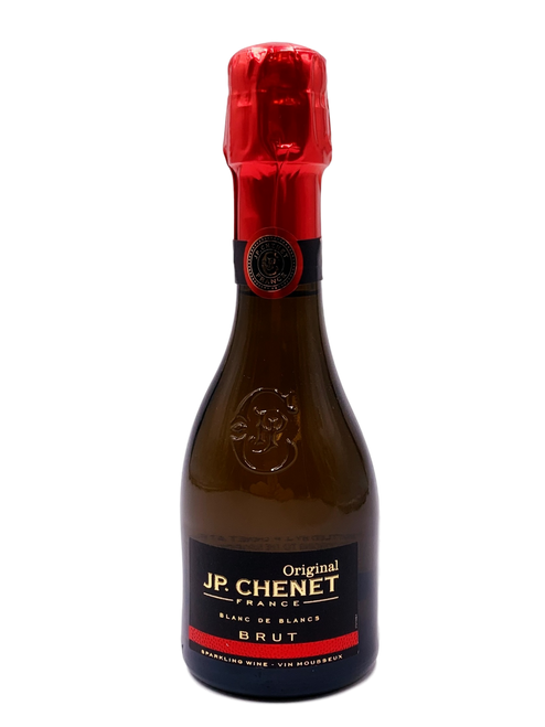 black glass wine bottle with black and red label and red foil