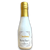 wine bottle shaped plastic bottle containing white bath salts with a white front label