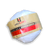 Round bath bomb wrapped in white paper packaging with tan paper wrapping for a label with dark pink writing