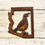 Rustic iron magnet, outline of Arizona with cut-out of quail in center of state
