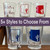 5 clear glass shot glasses and phrase "5+ Styles to choose from.