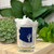 Clear glass with Arizona in navy blue and cut-out of saguaro cactus