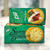 Two stacked green long, rectangular box with image of crackers and lettering in black
