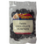 Clear plastic bag containing dark chocolate covered almonds with a white, blue, red and yellow label.