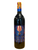 tall, dark glass wine bottle with blue label with arizona flag