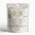 White food pouch with black lettering and images of cauliflower bites