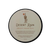 Top of round jar showing an off-white round label with brown lettering and drawing of a cactus