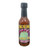 thin glass bottle with red liquid (hot sauce) inside and a yellow top. the label reads "Sting N Linger" in yellow font with a picture of a prickly pear cactus paddle thin glass bottle with red liquid (hot sauce) inside and a yellow top. the label reads "Sting N Linger" in yellow font with a picture of a prickly pear cactus paddle