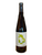 Glass wine bottle with white front label with drawing of string instruments 