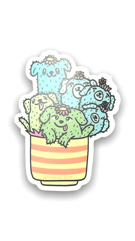 Cactus Pot PNG Image, Cute Green Cactus Cartoon With Pot, Cactus