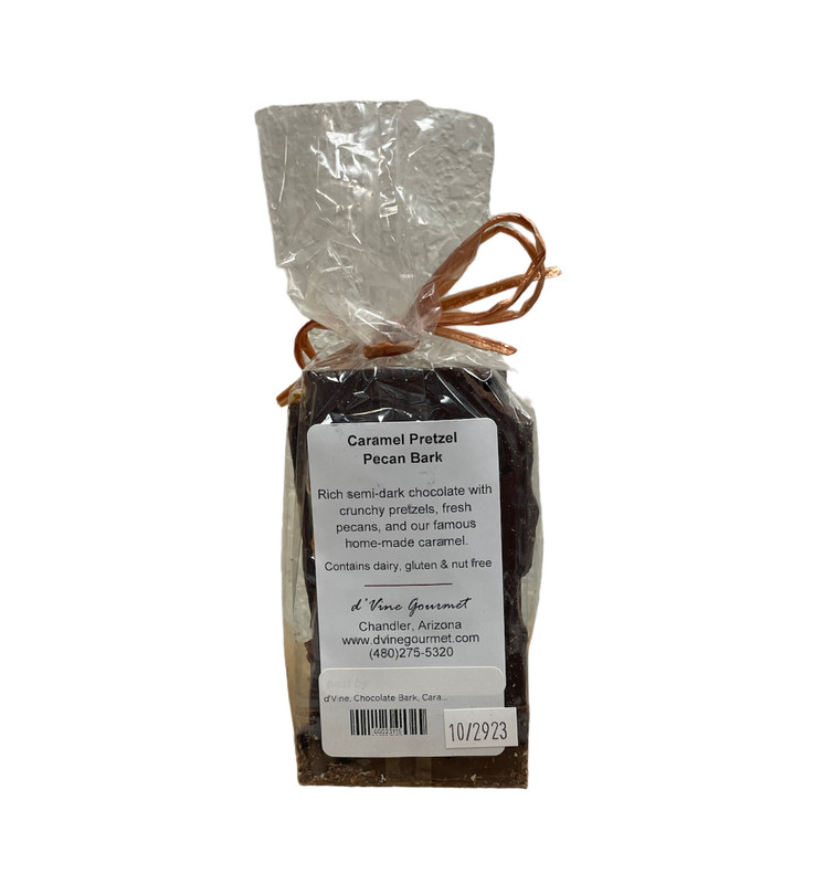 Caramel Pretzel Pecan Chocolate Bark 5oz d'Vine Gourmet