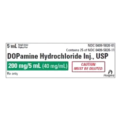 Dopamine HCl IV Solution 40mg/mL 5mL 25/SDV