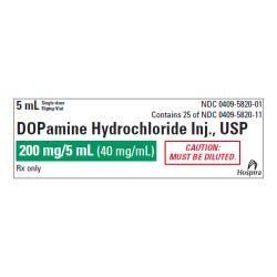 Dopamine HCl IV Solution 40 mg/mL 10mL 25/SDV