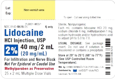 Lidocaine HCl 1% 50mL 10/MDV