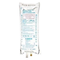 Sterile Water IV Solution 1000mL 12/Flex Bag