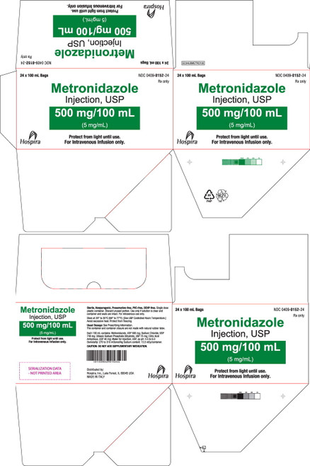 Metronidazole IV Solution 5mg/mL 100mL 24/Bag
