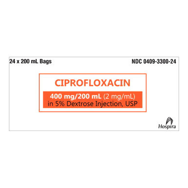 Ciprofloxacin Dextrose 5% 400mg/200mL PF PGBack Cont. 24/Case