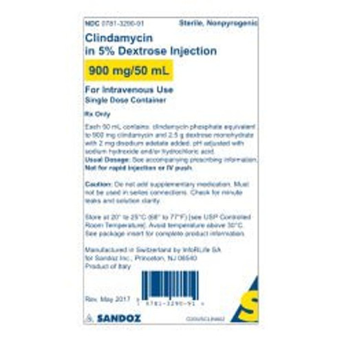 Clindamycin / Dextrose 5% 600mg 50mL 24/case