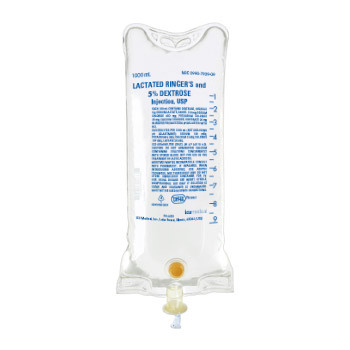 Dextrose 5% & Lactated Ringers Solution 1000mL 12/Flex Bag