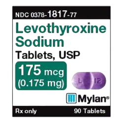 Levothyroxine Sodium 175mcg Tablet 90/Bottle
