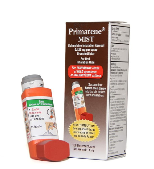 Primatene Mist 0.125 mg per spray Epinephrine Inhalation Bronchodilator 160 Sprays 1/Ea