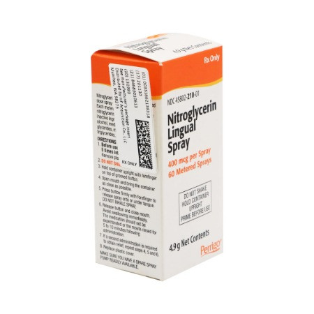 Nitroglycerin 400mcg Lingual Spray 4.9gm 60 Metered Doses 1/Bottle (HAZ) — Padagis Israel Pharmaceuticals Ltd