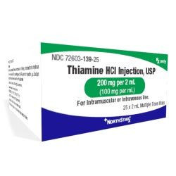 Thiamine HCl 100mg/mL 2mL 25/Vial