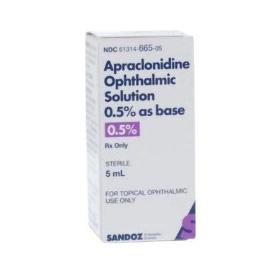 Apraclonidine HCl Ophthalmic Solution 0.5 % 5mL 1/Bottle